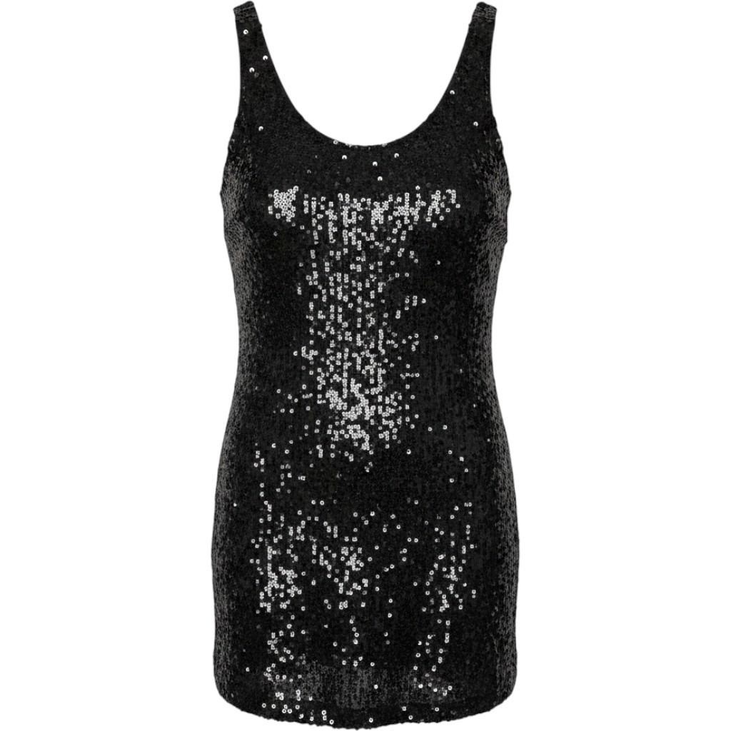 Forever 21 Sequin Mini Dress Women L Black Sleeveless Party Cocktail Lbd Disco